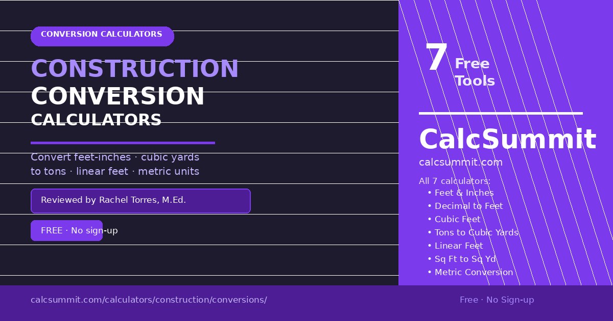Construction Conversion Calculators | CalcSummit